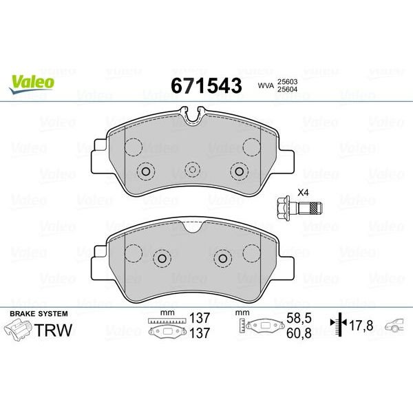 ARKA BALATA FORD TOURNEO CUSTOM-TRANSIT CUSTOM 2.2 TDCI 12 KABLOSUZ-VALEO 671543-MEBK2J2M008AA-BK212M008AC-BK212M008