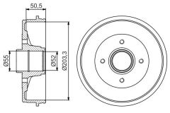 FREN KAMPANASI ARKA RENAULT KANGOO 97 - 203.3 / 50.5 MM-BOSCH 0986477172-7700304984-4320000QAG