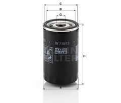 YAG FILTRESI MERCEDES M103 W201 W124 S124 W126 R129-MANN W719.13-A1031840610