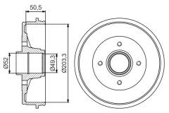 ARKA FREN KAMPANASI NISSAN MIRA K12 03 NOTE 06 203.3 / 51 MM-BOSCH 0986477196-43206AX650