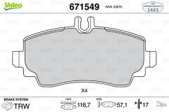 FREN BALATASI ON MERCEDES A-CLASS W168 99 04-VALEO 671549-A1684201420