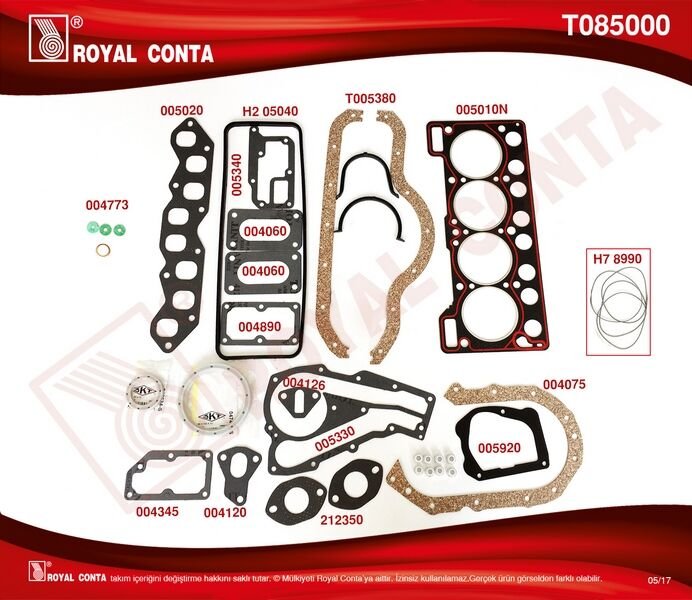 MOTOR TAKIM CONTA SKT KEÇELİ SUBP.LAST R9 BROADWAY-R19 1.4 KARBÜRATÖRLÜ-ROYAL T085000