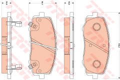 ÖN BALATA HYUNDAI İ20 1.2 1.4 1.6 1.4CRDİ 1.6CRDİ 08 ESP SİZ ARAÇLAR İÇİN-TRW GDB3510-581011JA60