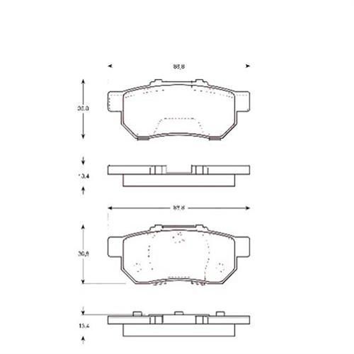 ARKA BALATA CIVIC 1.6İ 1.6 VTI 94/00 HONDA JAZZ 08 ACCORD III 85-89 0986TB2121-BOSCH 0986461131-43022SO4E02-43022S04E03-43022S04E02