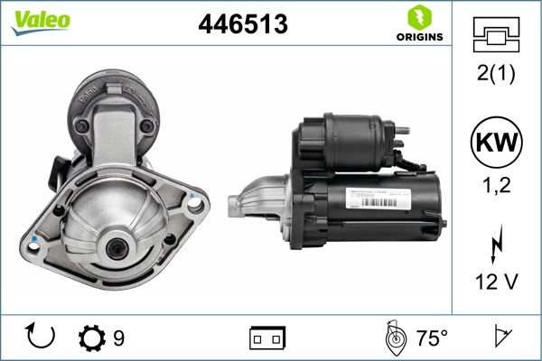 MARŞ MOTORU 12V 9DİŞ 1.3KW ASTRA J-CHEVROLET AVEO 1.3D 11-VALEO 446513-55234810-55578093-1202224