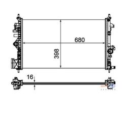 RADYATÖR INSIGNIA-SAAB 9-5 1.6-1.8 08 AC MEK 680x398x16-MAHLE-1300292-13241726