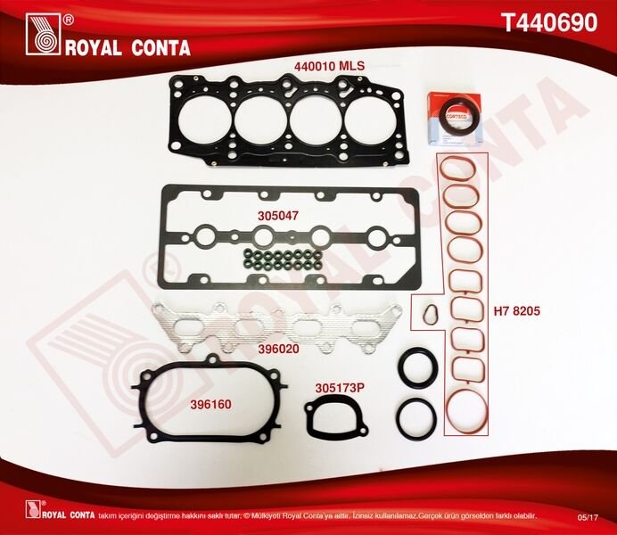 ÜST TAKIM CONTA KEÇELİ PALIO-GRANDE PUNTO-LINEA 1.4 16V-ROYAL T440690