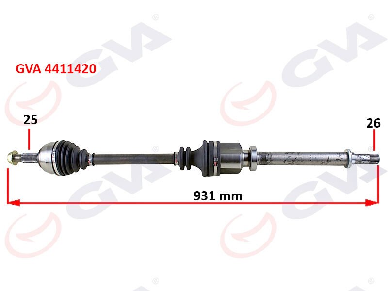 KOMPLE AKS SAĞ MEGANE 3-FLUENCE 1.5 DCİ 6 VİTES 09 931mm-GVA 4411420-8200725502-391000128R-8200896391