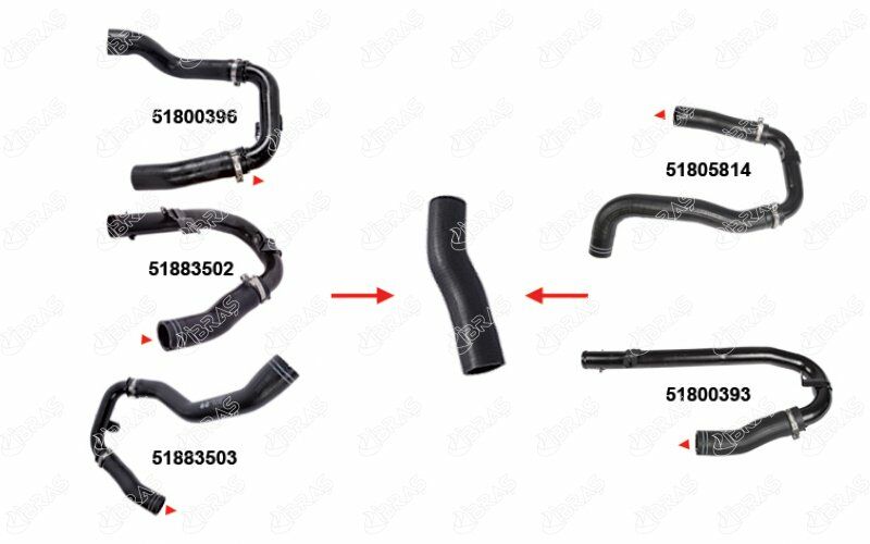 TURBO HORTUMU KÜÇÜK METAL BORU HARİÇ FIAT LINEA 1.3 JTD-1.4 16V TURBO 07-IBRAS 15408-51800396-51883502