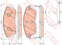 ÖN BALATA SANTAFE 2.4 2.7 2.2CRDİ 04 08 12 KIA SORENTO 2.4 2.0CRDİ 2.2CRDİ 94 12 KORANDO 12-TRW GDB3418-581012BA10-581012PA70-WVA24351