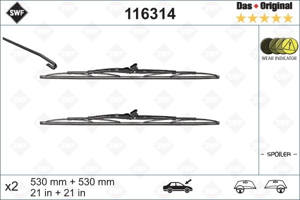 ÖN SİLECEK SÜPÜRGESİ TAKIM PASSAT VOLVO S70 V70 TRANSPORTER T4 530 530 mm-VALEO-701998001-1392219-31276592
