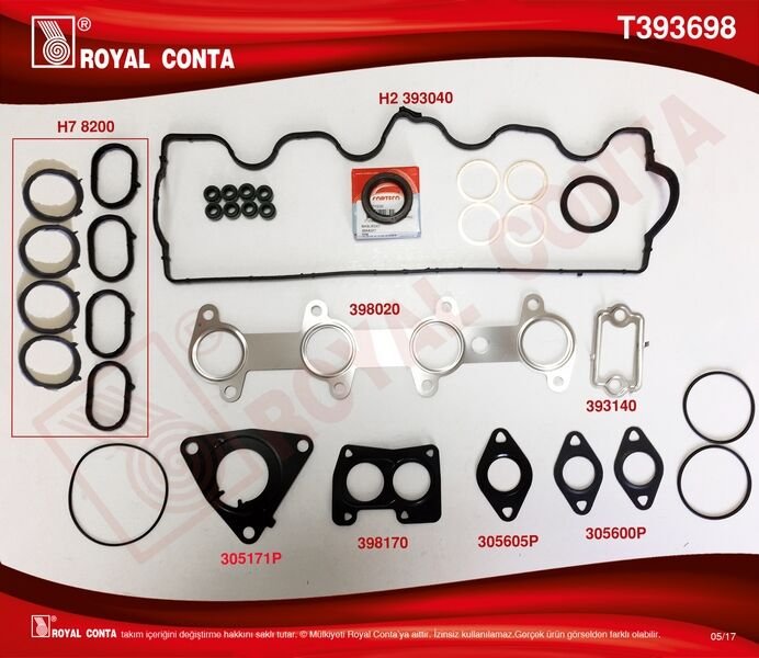 ÜST TAKIM CONTA KEÇELİ S LASTİKLİ DOBLO-PUNTO 1.9 DZL-ROYAL T393698-71715699