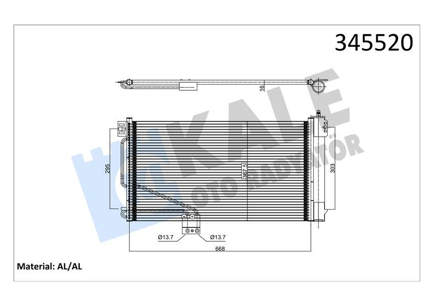 KLIMA RADYATORU MERCEDES SLK-CLASS R171 04 11-KALE 345520-A1715000154