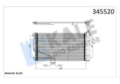 KLIMA RADYATORU MERCEDES SLK-CLASS R171 04 11-KALE 345520-A1715000154