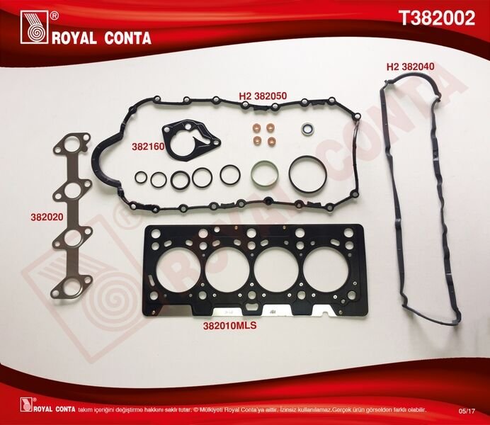 MOTOR TAKIM CONTA ÇOK KATLI ÇELİK CLIO-MGN-KNG 1.5 DCI K9K-ROYAL T382002