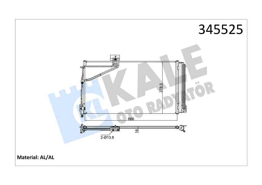 KLIMA RADYATORU MERCEDES SLK-CLASS R171 04 11-KALE 345525-A1715000354