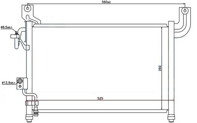 KLİMA RADYATORU KONDENSERİ FORD RANGER 98 06 2.5 TD 525X292X16 OTO.-MEK.-ORIS CFR303016-XM3419710AE-4066739
