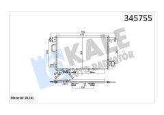 KLIMA RADYATORU MERCEDES W203 CL203 S203 C209 A209-KALE 345755-A2035002154