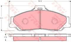 ÖN BALATA RANGER 2.5 D TD 4X4 99 3.0 TDCİ 05 MAZDA B SERİSİ 2.5 D TD 98 GDB3353-TRW GDB3353-2M342001FA-UJY63323Z-UJY63328Z