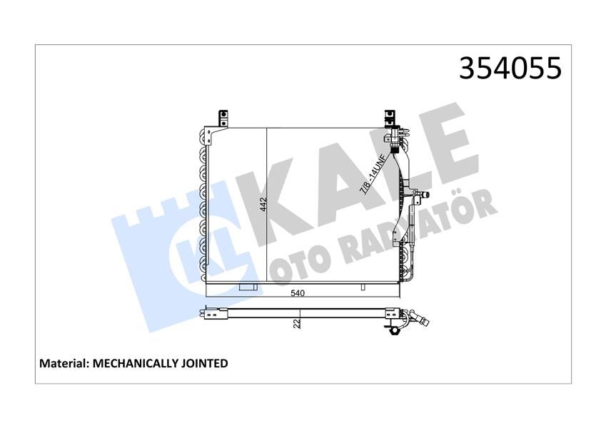 KLIMA RADYATORU MERCEDES W124 S124 A124 C124-KALE 354055-A1248301970