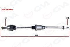 KOMPLE AKS SAĞ MİLLİ DOBLO 1.3 MULTIJET 10 967mm-GVA 4429063-51810625