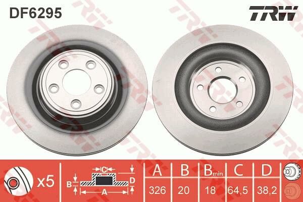 FREN DISKI ARKA JAGUAR S-TYPE 2 X200 XF I X250 XJ X350. X358 XJ X351 XJ X308 XK 2 X150-TRW DF6295-C2D26352-C2C25339-C2D61075