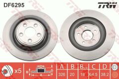 FREN DISKI ARKA JAGUAR S-TYPE 2 X200 XF I X250 XJ X350. X358 XJ X351 XJ X308 XK 2 X150-TRW DF6295-C2D26352-C2C25339-C2D61075