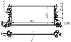 RADYATÖR AL/BRZ OPEL ASTRA K B16 1.0 1.2 1.4 1.6 Turbo 1.5CRDI 1.6CDTI 15 MT-ORIS BOP536026-39146897-13453906-13453907-39055162