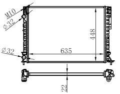 RADYATÖR BRAZİNG LGN 97-01 -ESPACE III 99-02 1.6-1.8-2.0-1.9D KLİMASIZ MEK 635x438x22-ORIS BRN044022-7701045345-7701045410-7701049754