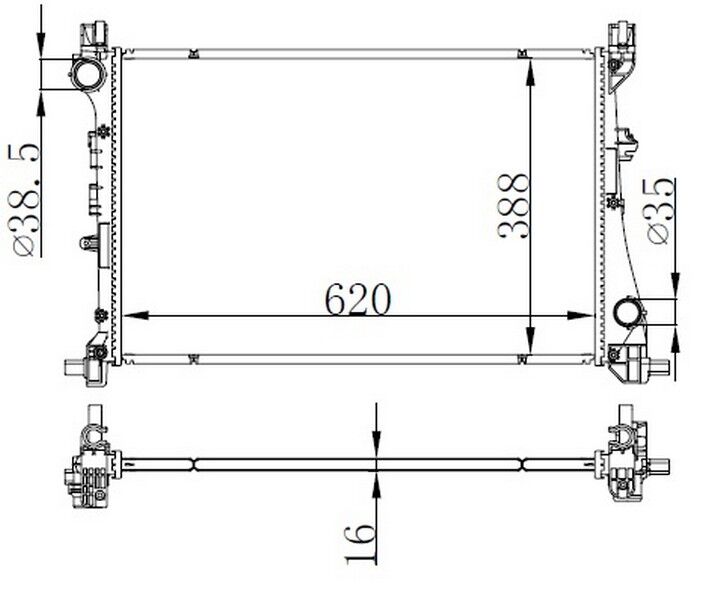 RADYATÖR FIAT EGEA 1.3-1.4 AL-PL-BRZ 620x388x16-ORIS BFI049016-52052220