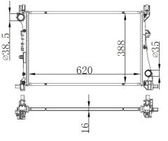 RADYATÖR FIAT EGEA 1.3-1.4 AL-PL-BRZ 620x388x16-ORIS BFI049016-52052220