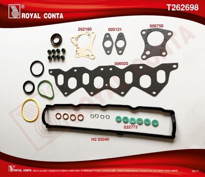 MOTOR ÜST TAKIM CONTA SKT KEÇELİ SİLİNDİR KAPAKSIZ KNG-EXP-CLIO-F8Q-ROYAL T262698