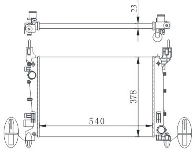 RADYATÖR LINEA 1.4 MPI 540x378x23-ORIS MFI385023-51784706