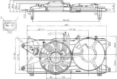 FAN MOTORU DAVLUMBAZLI FIAT DOBLO 1.3 MJET 03 1.9JTD 01 EURO III TEK MOTORLU KLİMASIZ-ORIS FFI116000-51755589-51738799