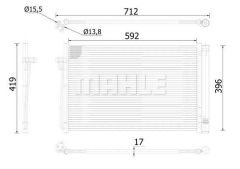 KLIMA RADYATORU BMW M54 N62 N73 E60 E65 E63 E64-MAHLE AC344000S-64509122825