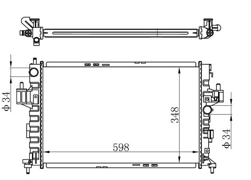 RADYATÖR BRAZİNG CORSA C-COMBO-TIGRA 1.3 CDTI-1.7 CDTI AC MEK 600x368x26-ORIS BOP160022-24466780-93177424-1300259-1300261