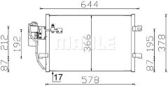 KLIMA RADYATORU MERCEDES W168 W414-MAHLE AC351000S-A1685001154