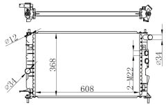 RADYATÖR VECTRA B AC KLİMASIZ MEK BRAZİNG 608x358x26-ORIS BOP101022-1300159-1300160-1300180-1300185