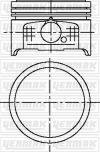 MOTOR PİSTON SEGMAN STD P106-P206-P306-PARTNER-BERLING 1.4 8V TU3JP BOY:50mm TEPE:DUZ TEPE 75mm-YENMAK 31-04501-000