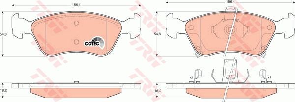 ÖN BALATA AVENSIS 1.6 1.8 2.0 09/97-10/00 AVENSIS 1.6VVT-İ 1.8VVT-İ 2.0TD 2.0D-4D 10/00-2.03-TRW GDB3163-0446505060-0446505020-0446505110