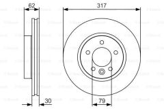 FREN DISKI ON DISCOVERY 3 L319 04 09 DISCOVERY 4 L319 09 18 0986479S25-BOSCH 0986479287-SDB000604-SDB000603