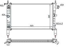 RADYATÖR BRAZİNG ASTRA F 93-98 1.4I-1.6I-2.0I KLİMASIZ MEK OTOM 538x368x26-ORIS MOP004034-1300111-1300132-52456308-52456309
