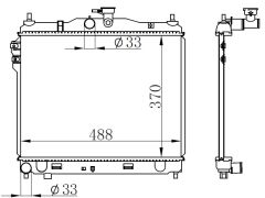 RADYATÖR BRAZİNG GETZ 03-05 1.3-1.6 MEK AC KLİMASIZ 370x488x16-ORIS BHY017016-253101C100