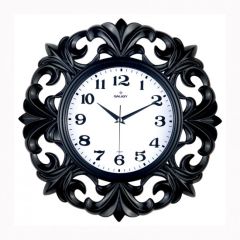 DUVAR SAATİ SİYAH ÇERÇEVE ÇAP:39.5CMX 19.5CM AKRİLİK BOYALI ABS KASA MİNERAL CAM SESSİZ AKAR MAKİNE PVC KADRAN-SAAT 72-K-SAAT 72-K