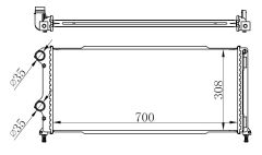RADYATÖR BRAZİNG DOBLO 1.9 JTD-1.3MTJ MEK AC KLİMASIZ 700x305x38 -46807378-ORIS BFI016026-55174187-51779233-51861635