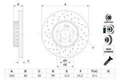 FREN DISKI ON MERCEDES C-CLASS W205 S205 C205 A205-BOSCH-A0004212112