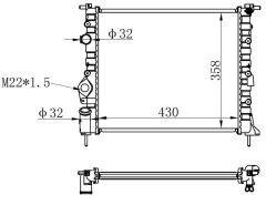 RADYATÖR CLIO II-LOGAN 04 KNG 01 MGN 96 1.4-1.61.5D-1.9 KLİMASIZ MEK 430x377x23-ORIS MRN933023-7700838134-7700836301-7700436693