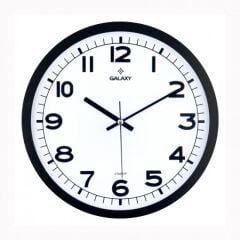 DUVAR SAATİ SİYAH ÇERÇEVE ÇAP:29.5CM AKRİLİK BOYALI ABS ÇERÇEVE MİNERAL CAM SESSİZ AKAR MAKİNE PVC KADRAN KADRAN ÖLÇÜSÜ: 286MM KADRAN BASKI ALANI: 175MM-SAAT 216-K-SAAT 216-K
