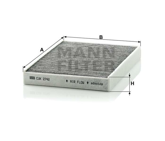 POLEN FİLTRESİ P407-C5-C6 1.6 16V-1.6 HDI-2.0 16V-2.0HDI 09 KARBONLU-MANN CUK2742-6479.46-6479.45