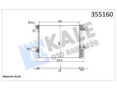 KLİMA KONDANSATÖRÜ OPEL GRANDLAND P5008 16 P3008 16 P308 14 C4 13 1.5-1.6-2.0 BLUEHDI 1.2-16 XHT PureTech AL/BRZ 533X430.1X12-KALE-3552498-9817275680